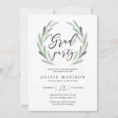 Invitation Fête de remise des diplômes verte de guirlande de (Devant)