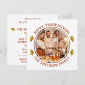 Invitation Fête de rencontre de famille Thanksgiving d'automn (Devant / Derrière)