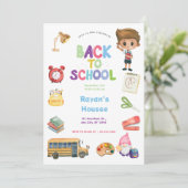 Invitation Fête de rentrée scolaire (Debout devant)