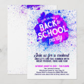 Invitation Fête de Rentree Scolaire avec Tache de  (Devant / Derrière)