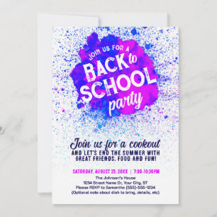 Invitation Fête de Rentree Scolaire avec Tache de