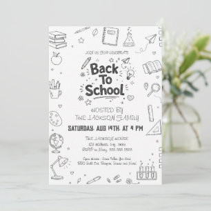 Invitation Fête de rentrée scolaire dessinée à la main