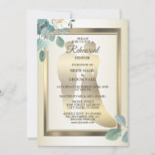 Invitation Fête de Répétition de Mariage Fleurs Feuilles Vert (Devant)