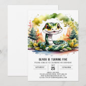 Invitation Fête de reptile simple Anniversaire (Devant / Derrière)