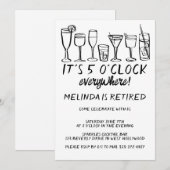 Invitation FÊTE DE RETRAITE 17H PARTOUT Boissons Cocktail (Devant / Derrière)