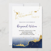 Invitation Fête de retraite à l'aquarelle abstraite élégante (Devant)