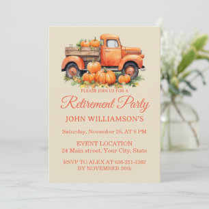 Invitation Fête de retraite automnale à l'aquarelle rustique