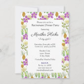 Invitation Fête de retraite aux fleurs aquarelles  (Devant)