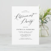 Invitation Fête de retraite avec calligraphie minimaliste (Debout devant)