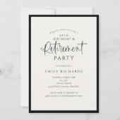Invitation Fête de retraite avec écriture calligraphique simp (Devant)