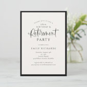 Invitation Fête de retraite avec écriture calligraphique simp (Debout devant)