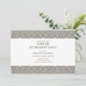 Invitation FÊTE DE RETRAITE avec éléments en pierre (Debout devant)