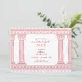 Invitation Fête de retraite avec Temple Rose (Debout devant)