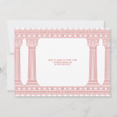 Invitation Fête de retraite avec Temple Rose (Dos)