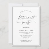 Invitation Fête de retraite avec une écriture calligraphique (Devant)