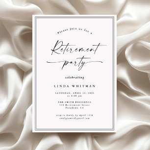 Invitation Fête de retraite avec une écriture calligraphique