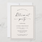 Invitation Fête de retraite avec une écriture calligraphique (Devant)