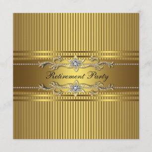 Invitation Fête de retraite avec une élégante bande dorée