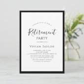 Invitation Fête de retraite avec une simple écriture calligra (Debout devant)