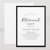 Invitation Fête de retraite avec une simple écriture calligra (Devant / Derrière)