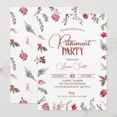 Invitation Fête de retraite Baies d'hiver et houx (Devant / Derrière)