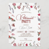 Invitation Fête de retraite Baies d'hiver & Houx (Devant / Derrière)