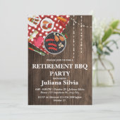 Invitation Fête de retraite BBQ rustique (Debout devant)