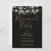 Invitation Fête de retraite Black And Gold String (Devant)