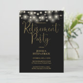 Invitation Fête de retraite Black And Gold String (Debout devant)