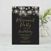 Invitation Fête de retraite Black And Gold String (Debout devant)