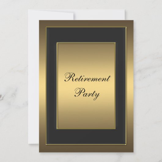 Invitation Fête de retraite Black Gold (Devant)
