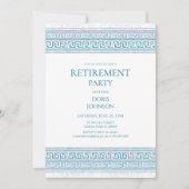 Invitation Fête de retraite bleue avec éléments en pierre (Devant)