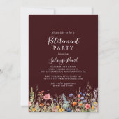 Invitation Fête de retraite botanique de prairie rustique (Devant)