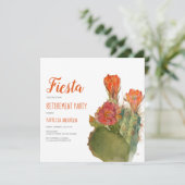 Invitation Fête de retraite Cactus Floral Aquarelle Script (Debout devant)