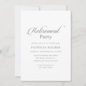 Invitation Fête de retraite calligraphie chic classique (Devant)
