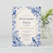 Invitation Fête de retraite chinoiserie (Debout devant)