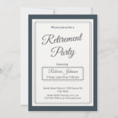 Invitation Fête de retraite Classique Simple Gris et Crème (Devant)
