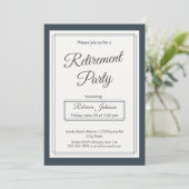Invitation Fête de retraite Classique Simple Gris et Crème (Debout devant)