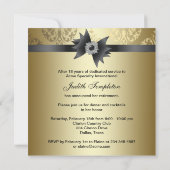Invitation Fête de retraite de femme en damas doré (Dos)