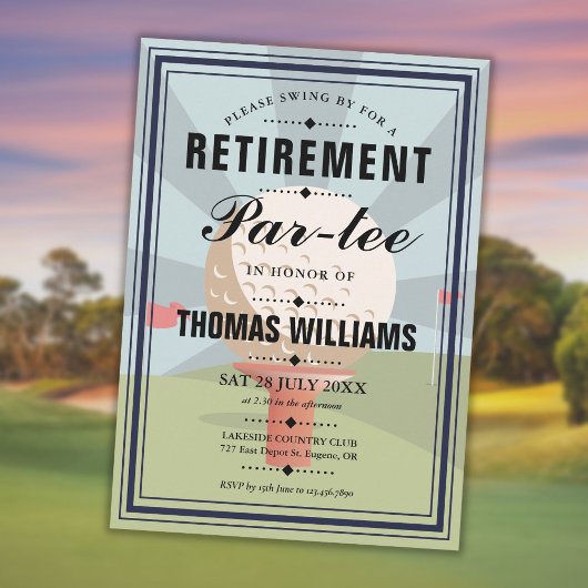 Invitation Fête de retraite de golf classique 