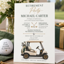 Fête de retraite de golf minimaliste moderne