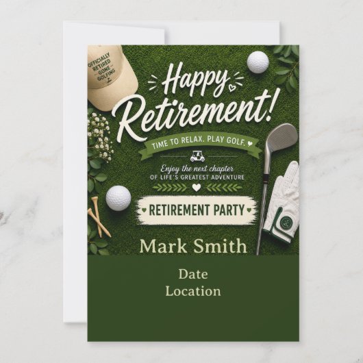 Invitation Fête de RETRAITE DE GOLF sur le green (Devant)