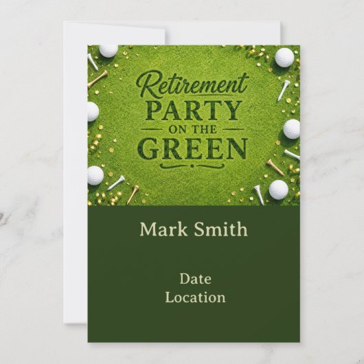 Invitation Fête de RETRAITE DE GOLF sur le green (Devant)