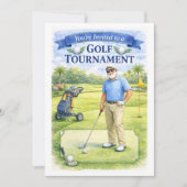 Invitation Fête de retraite de golfeur (Devant)