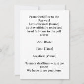 Invitation Fête de retraite de golfeur (Dos)