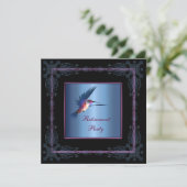 Invitation Fête de retraite de la femme colibri pourpre (Debout devant)