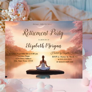 Invitation Fête de retraite de la fille de méditation de pier