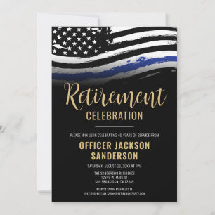 Invitation Fête de retraite de la ligne bleue de la police 