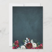 Invitation Fête de retraite de la Marine rouge florale rustiq (Dos)