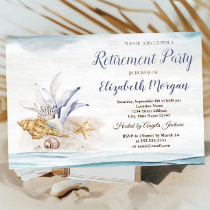 Invitation Fête de retraite de la plage aux coquillages